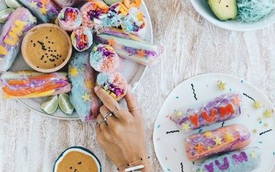 Veganska unicorn sommarrullar recept