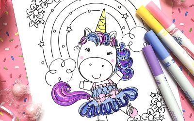 Rita bilder av enhörningar – 12 gratis målarbilder